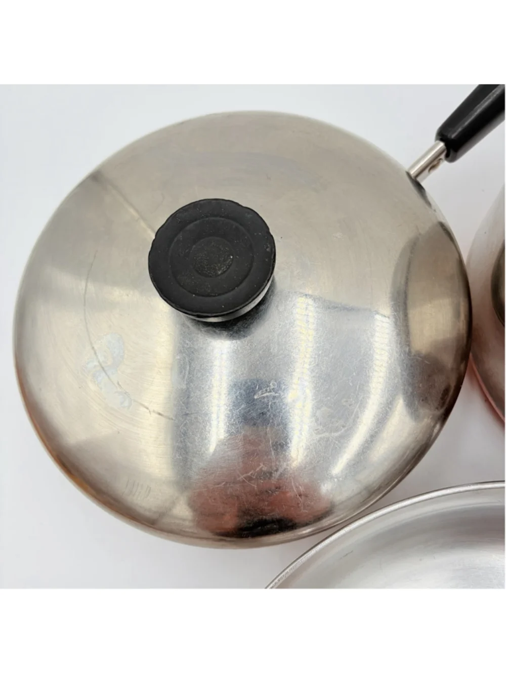 REVERE WARE Copper Clad 5 Pc Cookware Set 10” 7” Skillets Saucepan Lids